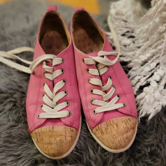 Womens pink cork sneakers - Picture 2 of 5